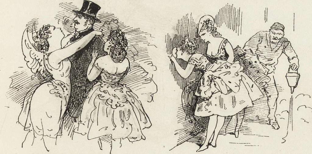 An illustration from La comédie de notre temps ... études au crayon et à la plume, 1874, leaf 520