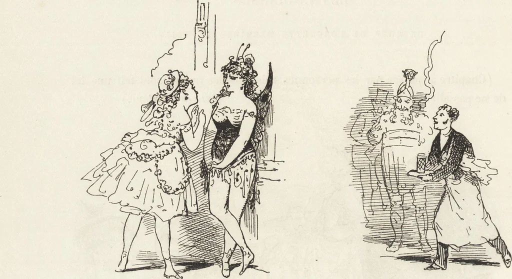 An illustration from La comédie de notre temps ... études au crayon et à la plume, 1874, leaf 521