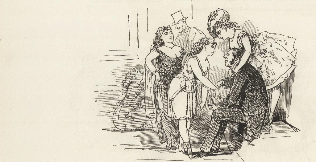 An illustration from La comédie de notre temps ... études au crayon et à la plume, 1874, leaf 521
