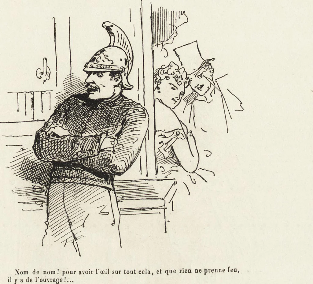 An illustration from La comédie de notre temps ... études au crayon et à la plume, 1874, leaf 532