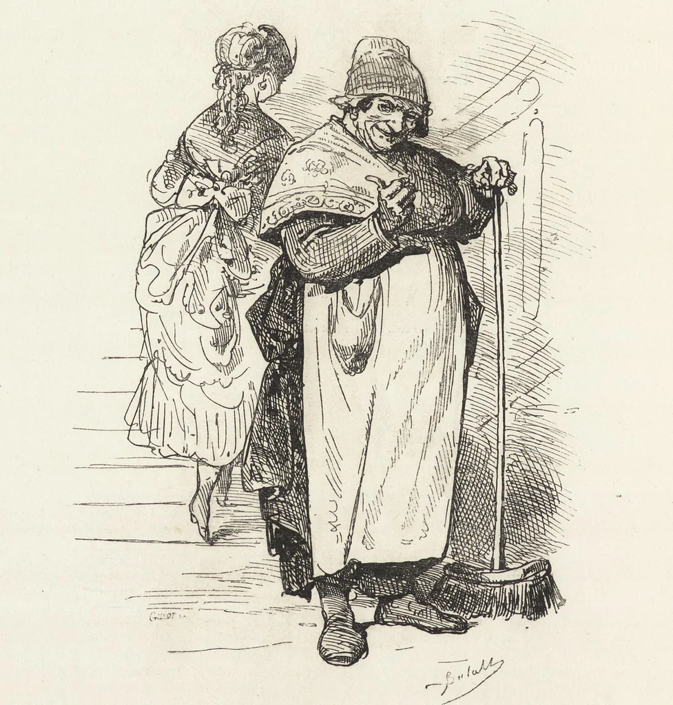An illustration from La comédie de notre temps ... études au crayon et à la plume, 1874, leaf 533
