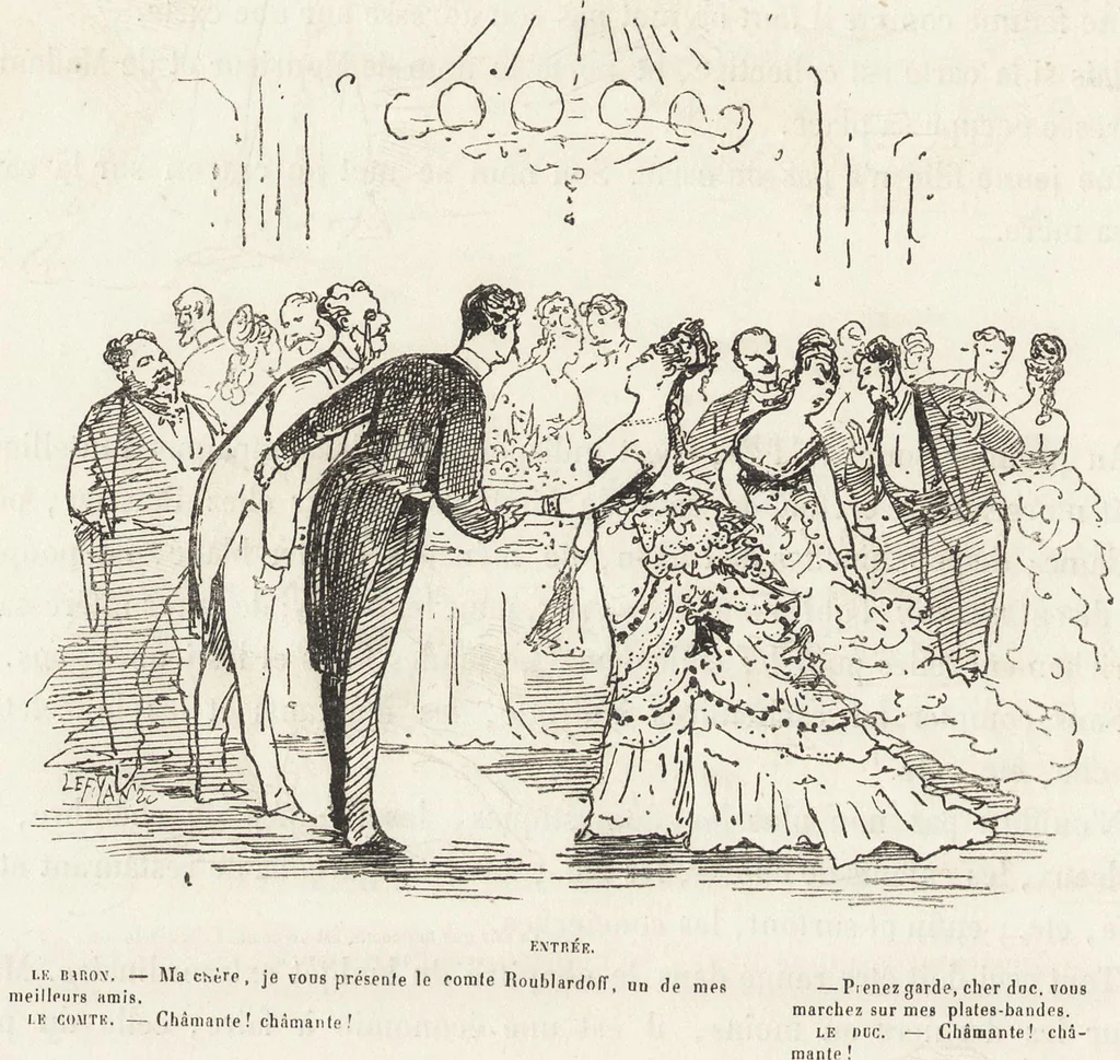 An illustration from La comédie de notre temps ... études au crayon et à la plume, 1874, leaf 545