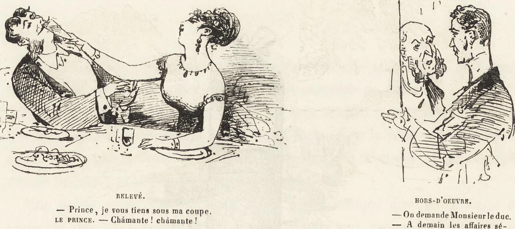 An illustration from La comédie de notre temps ... études au crayon et à la plume, 1874, leaf 545