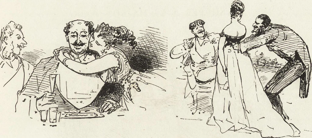 An illustration from La comédie de notre temps ... études au crayon et à la plume, 1874, leaf 546