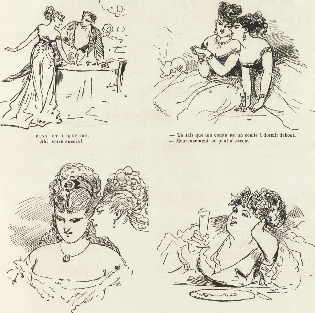 An illustration from La comédie de notre temps ... études au crayon et à la plume, 1874, leaf 546