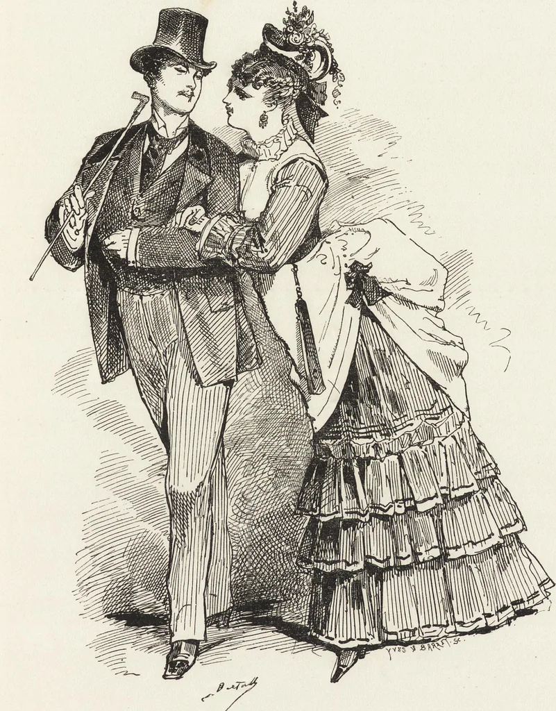 An illustration from La comédie de notre temps ... études au crayon et à la plume, 1874, leaf 554