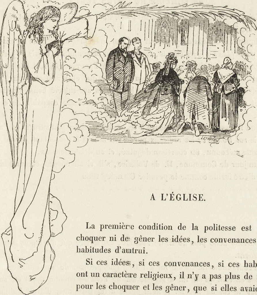 An illustration from La comédie de notre temps ... études au crayon et à la plume, 1874, leaf 556