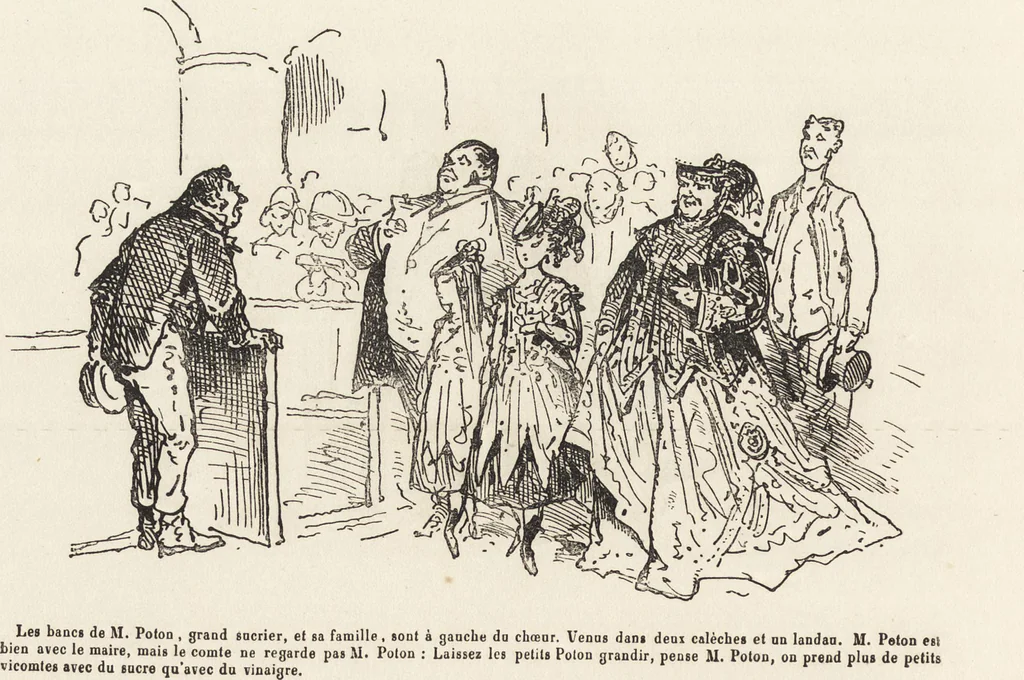 An illustration from La comédie de notre temps ... études au crayon et à la plume, 1874, leaf 561