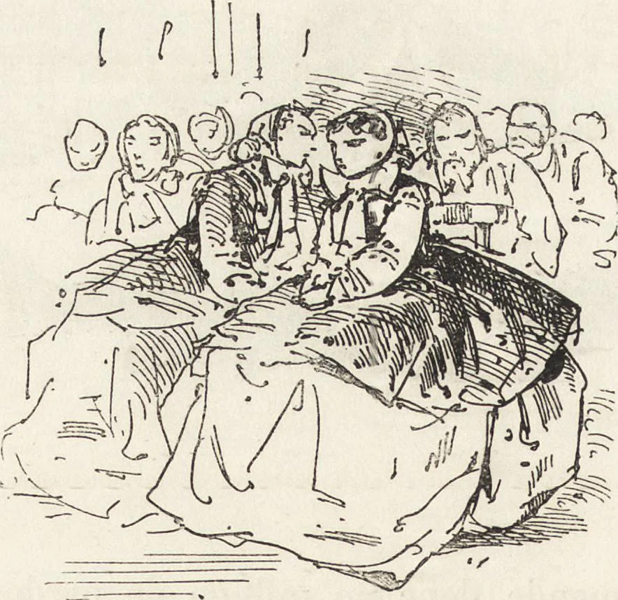 An illustration from La comédie de notre temps ... études au crayon et à la plume, 1874, leaf 565