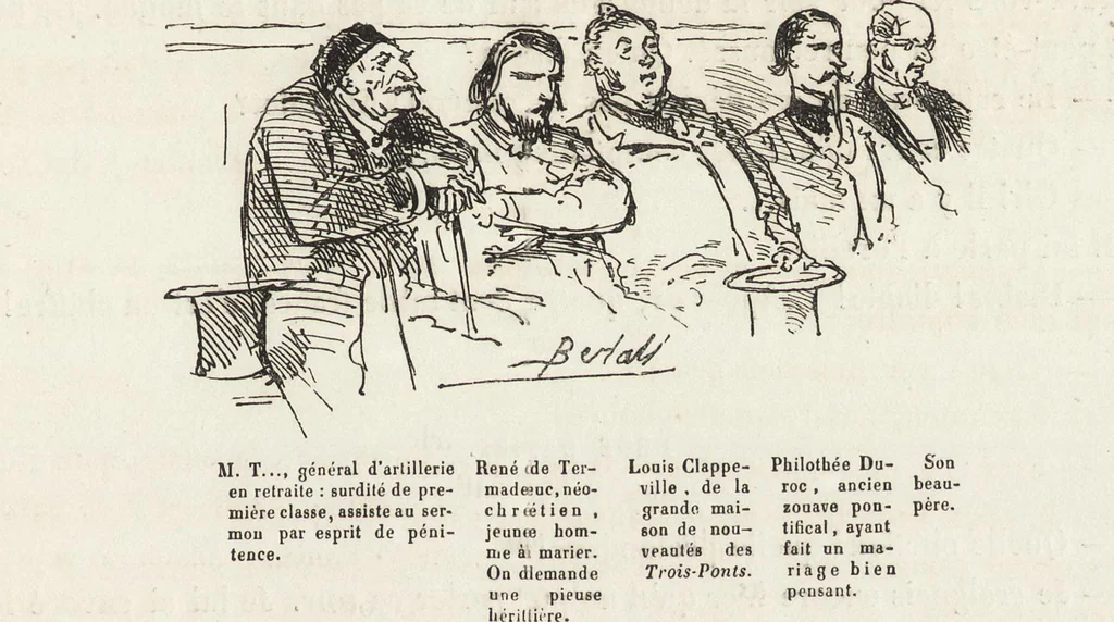 An illustration from La comédie de notre temps ... études au crayon et à la plume, 1874, leaf 568