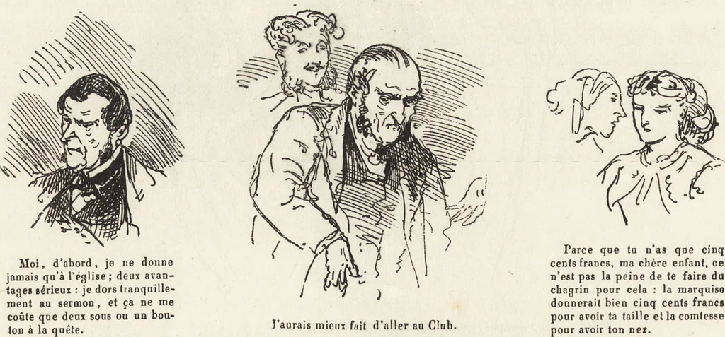 An illustration from La comédie de notre temps ... études au crayon et à la plume, 1874, leaf 575