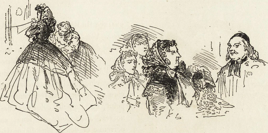 An illustration from La comédie de notre temps ... études au crayon et à la plume, 1874, leaf 576