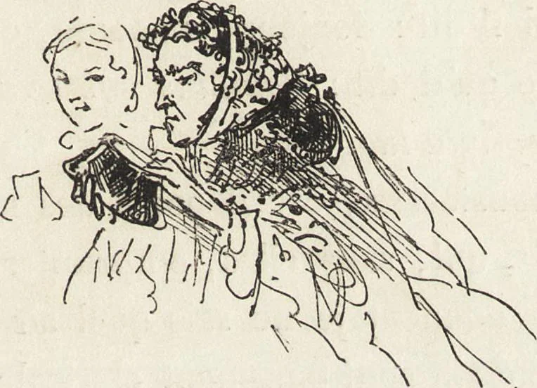 An illustration from La comédie de notre temps ... études au crayon et à la plume, 1874, leaf 576