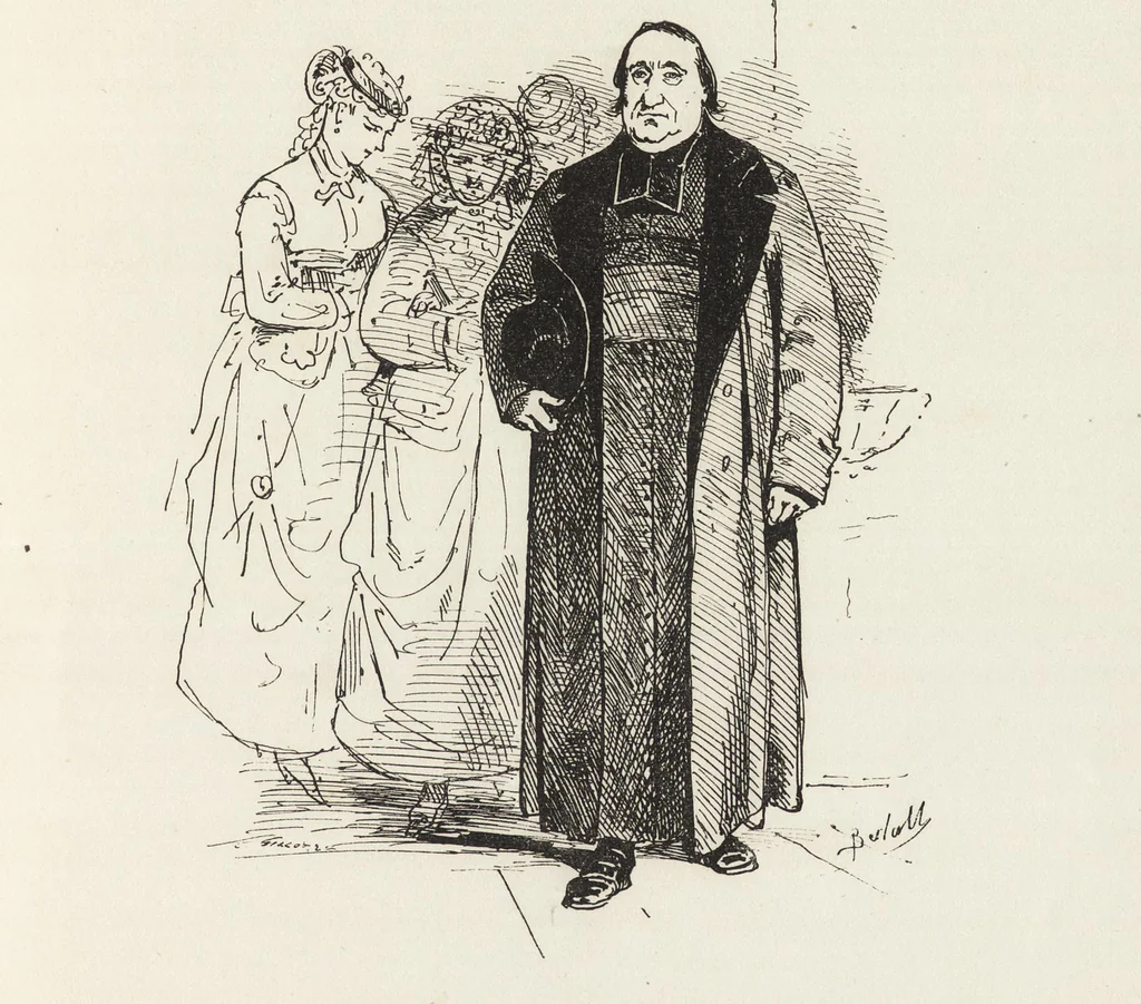 An illustration from La comédie de notre temps ... études au crayon et à la plume, 1874, leaf 58