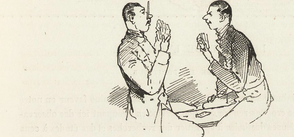 An illustration from La comédie de notre temps ... études au crayon et à la plume, 1874, leaf 592