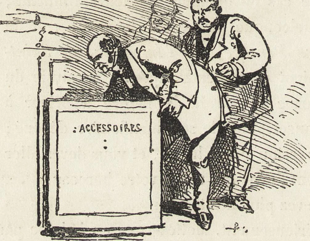 An illustration from La comédie de notre temps ... études au crayon et à la plume, 1874, leaf 603
