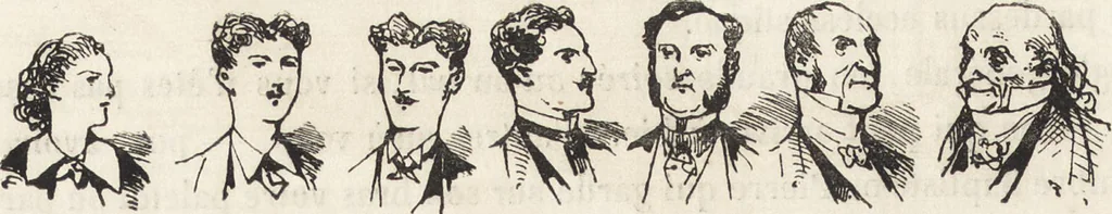 An illustration from La comédie de notre temps ... études au crayon et à la plume, 1874, leaf 61