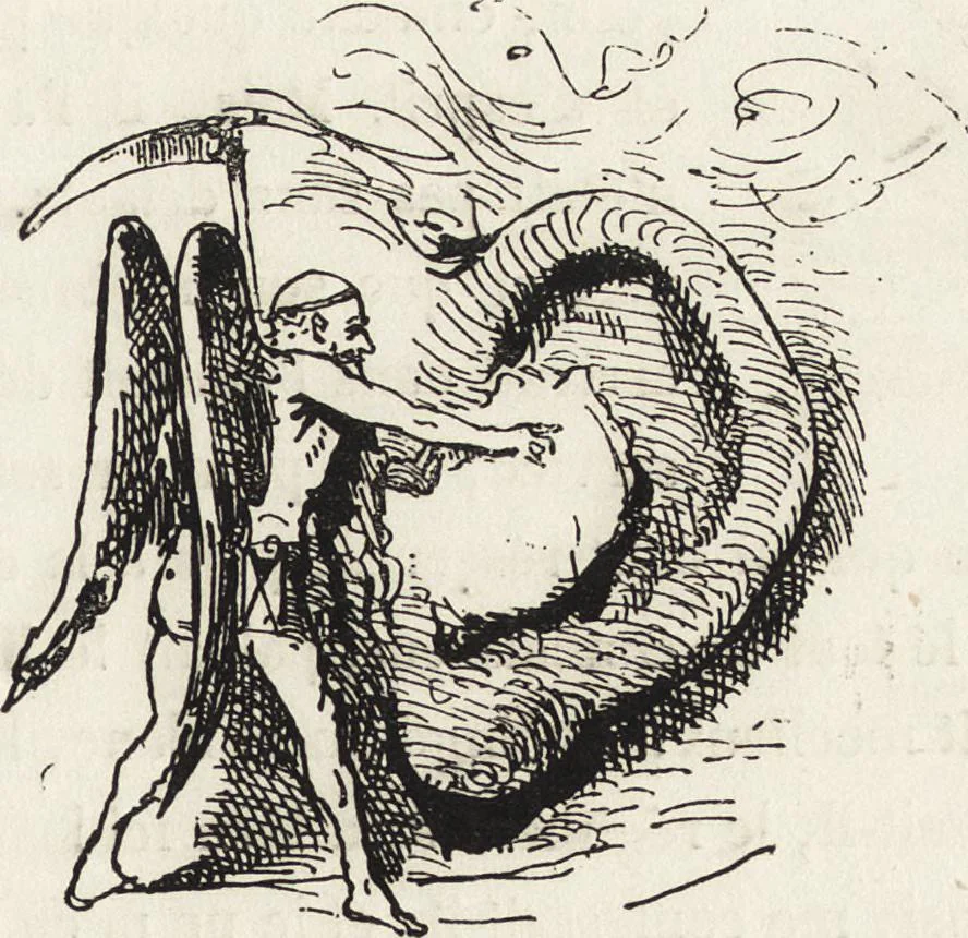 An illustration from La comédie de notre temps ... études au crayon et à la plume, 1874, leaf 612