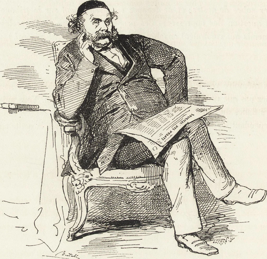 An illustration from La comédie de notre temps ... études au crayon et à la plume, 1874, leaf 613