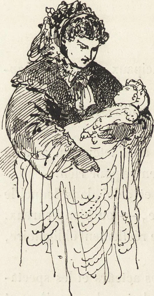 An illustration from La comédie de notre temps ... études au crayon et à la plume, 1874, leaf 621