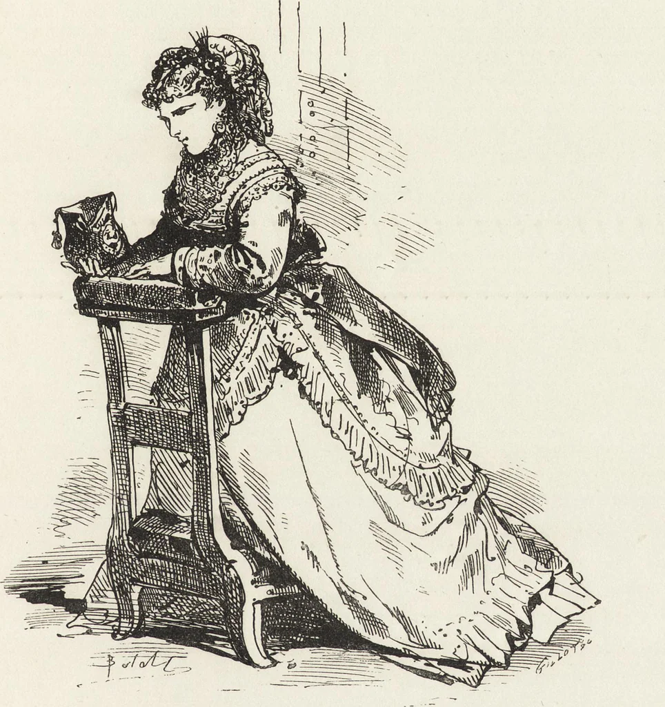 An illustration from La comédie de notre temps ... études au crayon et à la plume, 1874, leaf 632