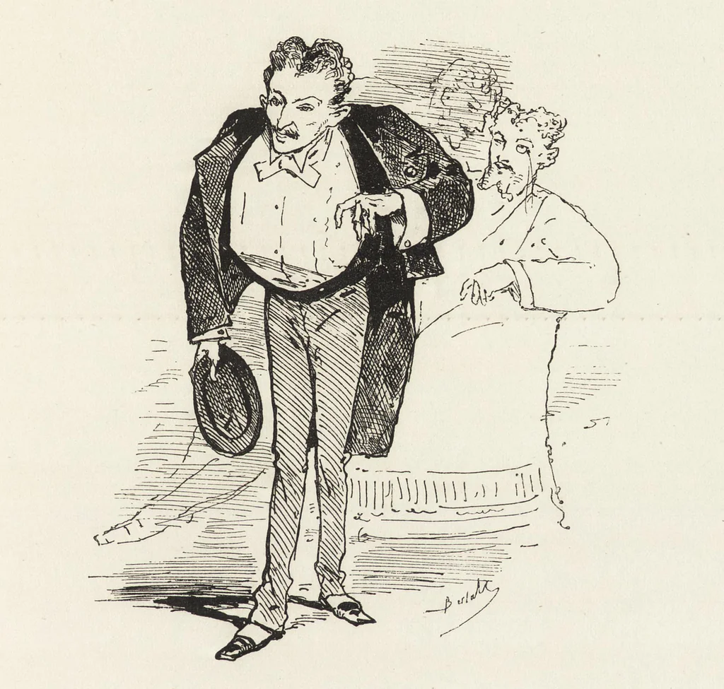 An illustration from La comédie de notre temps ... études au crayon et à la plume, 1874, leaf 634