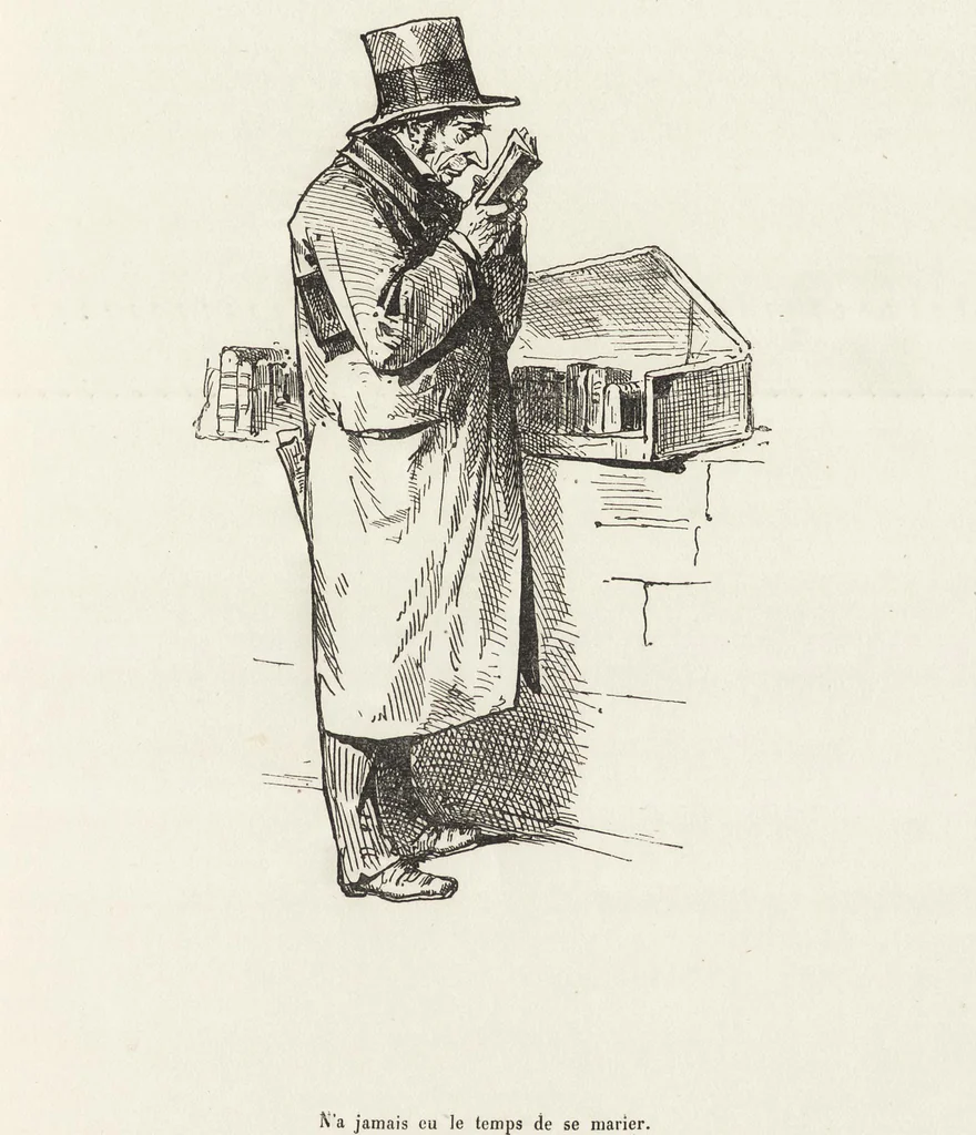 An illustration from La comédie de notre temps ... études au crayon et à la plume, 1874, leaf 636