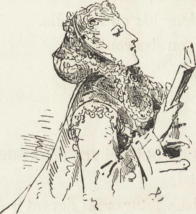 An illustration from La comédie de notre temps ... études au crayon et à la plume, 1874, leaf 643