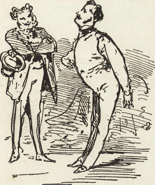 An illustration from La comédie de notre temps ... études au crayon et à la plume, 1874, leaf 644