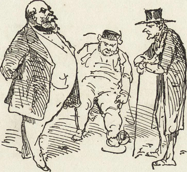 An illustration from La comédie de notre temps ... études au crayon et à la plume, 1874, leaf 644