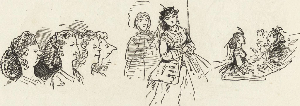 An illustration from La comédie de notre temps ... études au crayon et à la plume, 1874, leaf 645