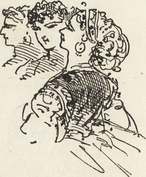 An illustration from La comédie de notre temps ... études au crayon et à la plume, 1874, leaf 645