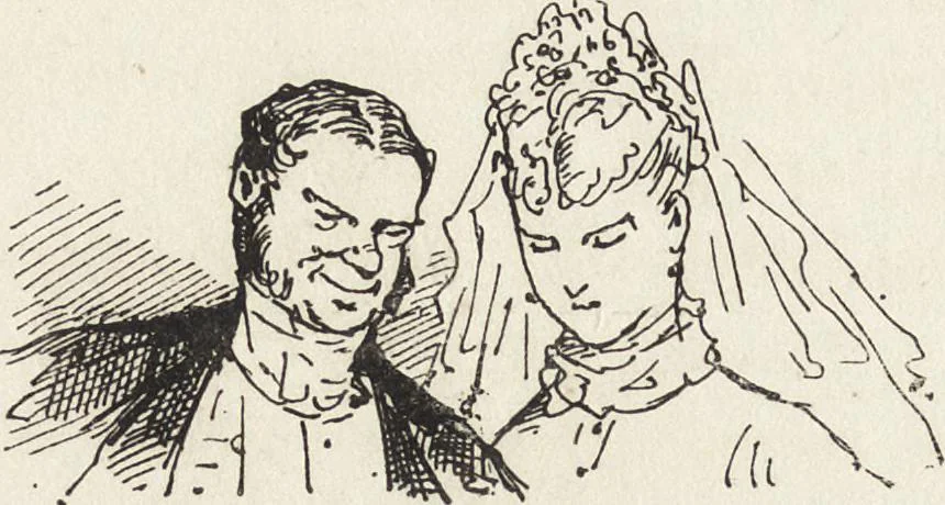 An illustration from La comédie de notre temps ... études au crayon et à la plume, 1874, leaf 649