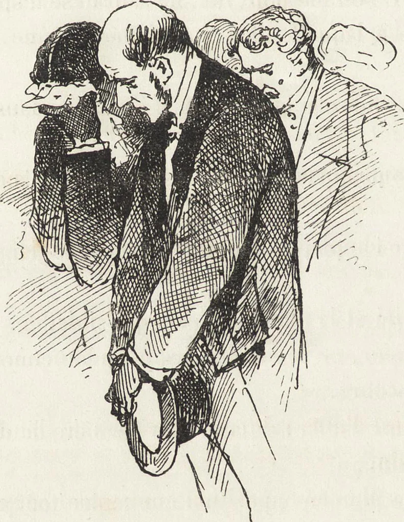 An illustration from La comédie de notre temps ... études au crayon et à la plume, 1874, leaf 653