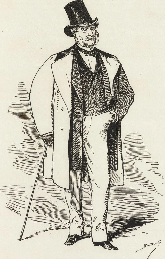 An illustration from La comédie de notre temps ... études au crayon et à la plume, 1874, leaf 84