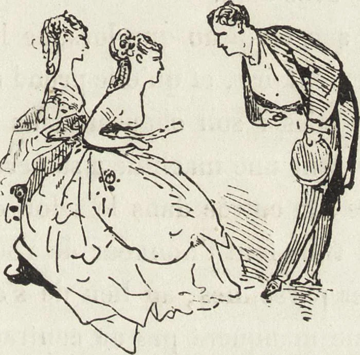 An illustration from La comédie de notre temps ... études au crayon et à la plume, 1874, leaf 98
