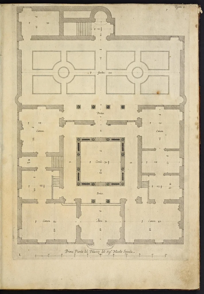 An illustration from Palazzi di Genoua, 1622, leaf 6