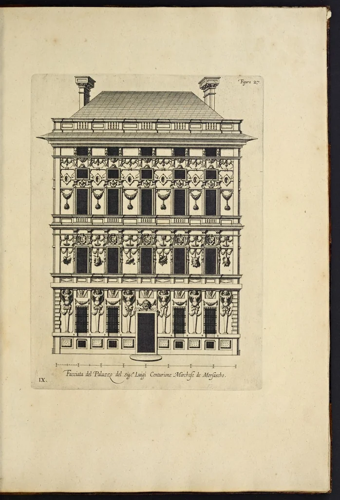 An illustration from Palazzi di Genoua, 1622, leaf 68