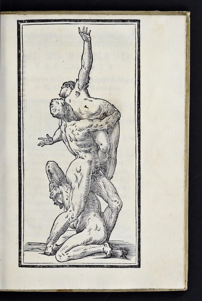 An illustration from Alcvne composizioni di diversi avtori in lode del ritratto della Sabina scolpito in marmo dall'eccellentissimo m. Giouanni Bologna, posto nella piazza del serenissimo gran duca di Toscana, 1583, leaf 16