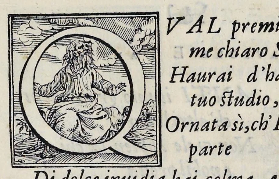 An illustration from Alcvne composizioni di diversi avtori in lode del ritratto della Sabina scolpito in marmo dall'eccellentissimo m. Giouanni Bologna, posto nella piazza del serenissimo gran duca di Toscana, 1583, leaf 22