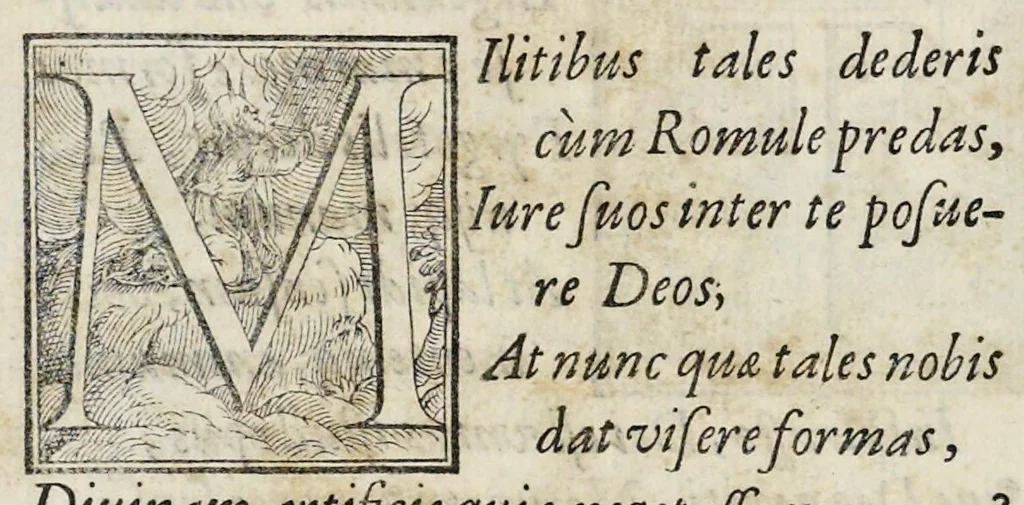 An illustration from Alcvne composizioni di diversi avtori in lode del ritratto della Sabina scolpito in marmo dall'eccellentissimo m. Giouanni Bologna, posto nella piazza del serenissimo gran duca di Toscana, 1583, leaf 67