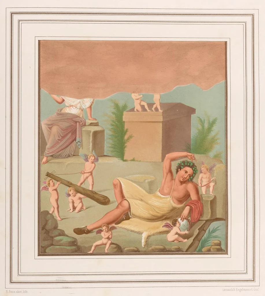 An illustration from Choix de peintures de Pompéi : lithographiées en couleur, 1867, leaf 370
