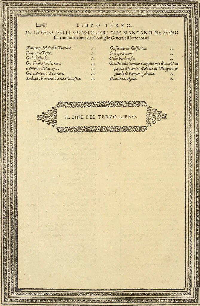 An illustration from Cremona fedelissima citta et nobilissima colonia de Romani : rappresentata in disegno col svo contado et illvstrata d'vna breve historia delle cose piv notabili appartenenti ad essa et de i ritratti natvrali de dvchi et dvchesse di Milano e compendio delle lor vite, 1585, leaf 177