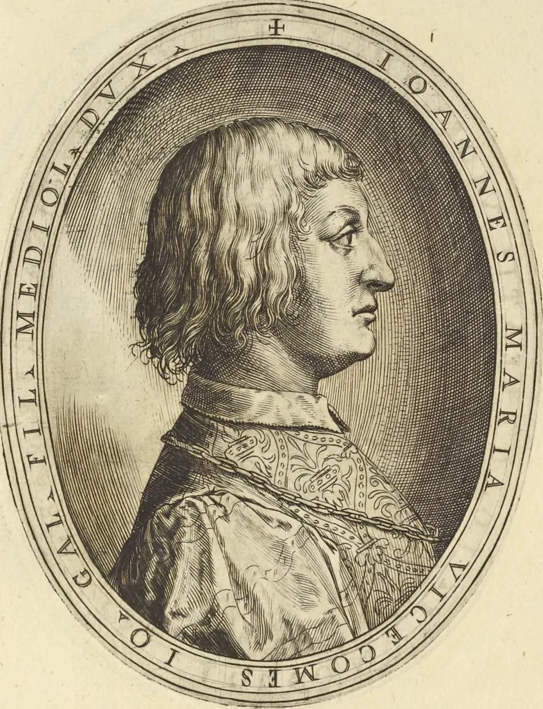 An illustration from Cremona fedelissima citta et nobilissima colonia de Romani : rappresentata in disegno col svo contado et illvstrata d'vna breve historia delle cose piv notabili appartenenti ad essa et de i ritratti natvrali de dvchi et dvchesse di Milano e compendio delle lor vite, 1585, leaf 187