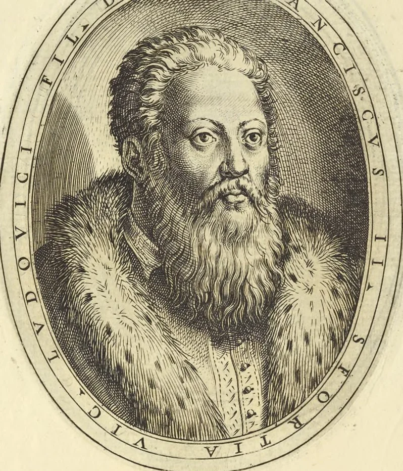 An illustration from Cremona fedelissima citta et nobilissima colonia de Romani : rappresentata in disegno col svo contado et illvstrata d'vna breve historia delle cose piv notabili appartenenti ad essa et de i ritratti natvrali de dvchi et dvchesse di Milano e compendio delle lor vite, 1585, leaf 201