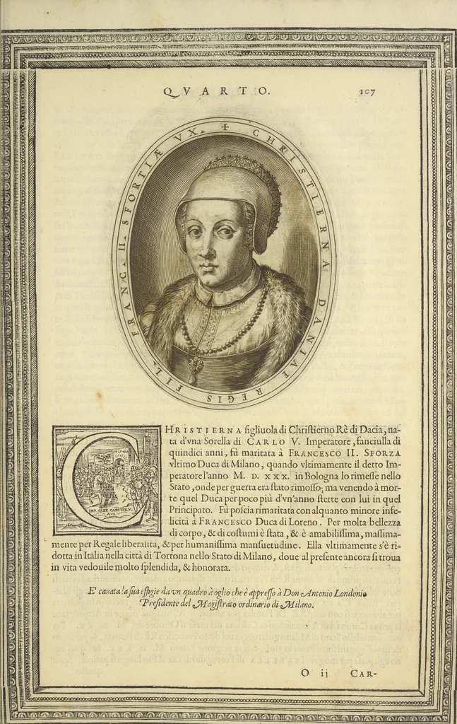 An illustration from Cremona fedelissima citta et nobilissima colonia de Romani : rappresentata in disegno col svo contado et illvstrata d'vna breve historia delle cose piv notabili appartenenti ad essa et de i ritratti natvrali de dvchi et dvchesse di Milano e compendio delle lor vite, 1585, leaf 202