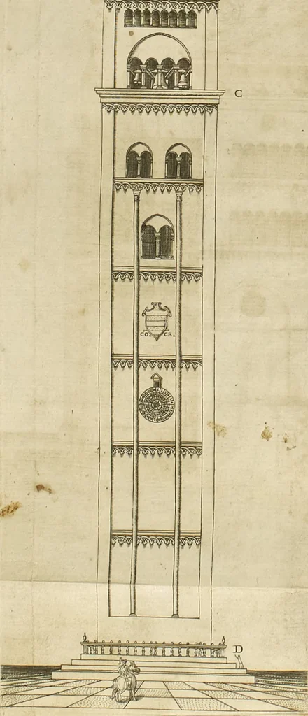 An illustration from Cremona fedelissima citta et nobilissima colonia de Romani : rappresentata in disegno col svo contado et illvstrata d'vna breve historia delle cose piv notabili appartenenti ad essa et de i ritratti natvrali de dvchi et dvchesse di Milano e compendio delle lor vite, 1585, leaf 223