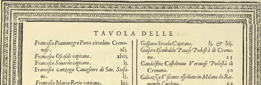 An illustration from Cremona fedelissima citta et nobilissima colonia de Romani : rappresentata in disegno col svo contado et illvstrata d'vna breve historia delle cose piv notabili appartenenti ad essa et de i ritratti natvrali de dvchi et dvchesse di Milano e compendio delle lor vite, 1585, leaf 233