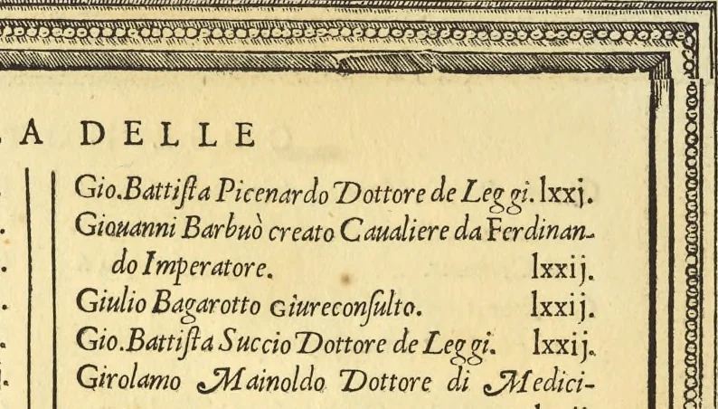 An illustration from Cremona fedelissima citta et nobilissima colonia de Romani : rappresentata in disegno col svo contado et illvstrata d'vna breve historia delle cose piv notabili appartenenti ad essa et de i ritratti natvrali de dvchi et dvchesse di Milano e compendio delle lor vite, 1585, leaf 235