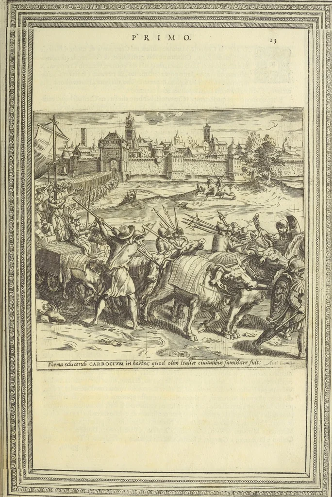 An illustration from Cremona fedelissima citta et nobilissima colonia de Romani : rappresentata in disegno col svo contado et illvstrata d'vna breve historia delle cose piv notabili appartenenti ad essa et de i ritratti natvrali de dvchi et dvchesse di Milano e compendio delle lor vite, 1585, leaf 24
